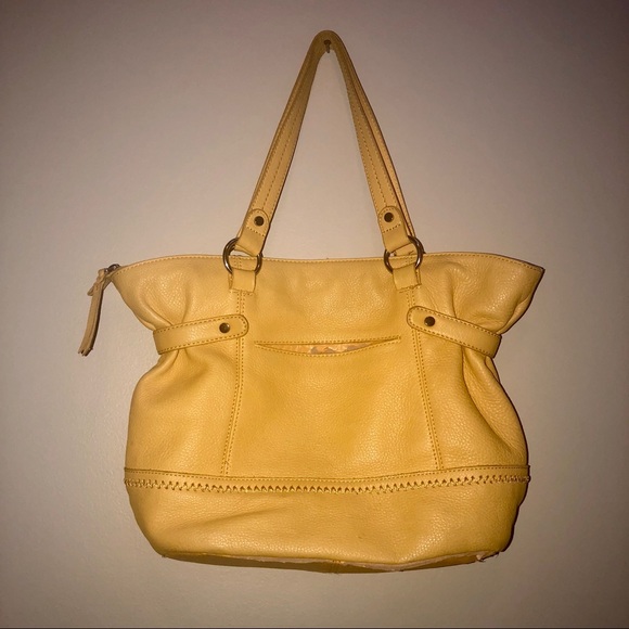 The Sak Tote Leather Purse Yellow - Picture 3 of 8